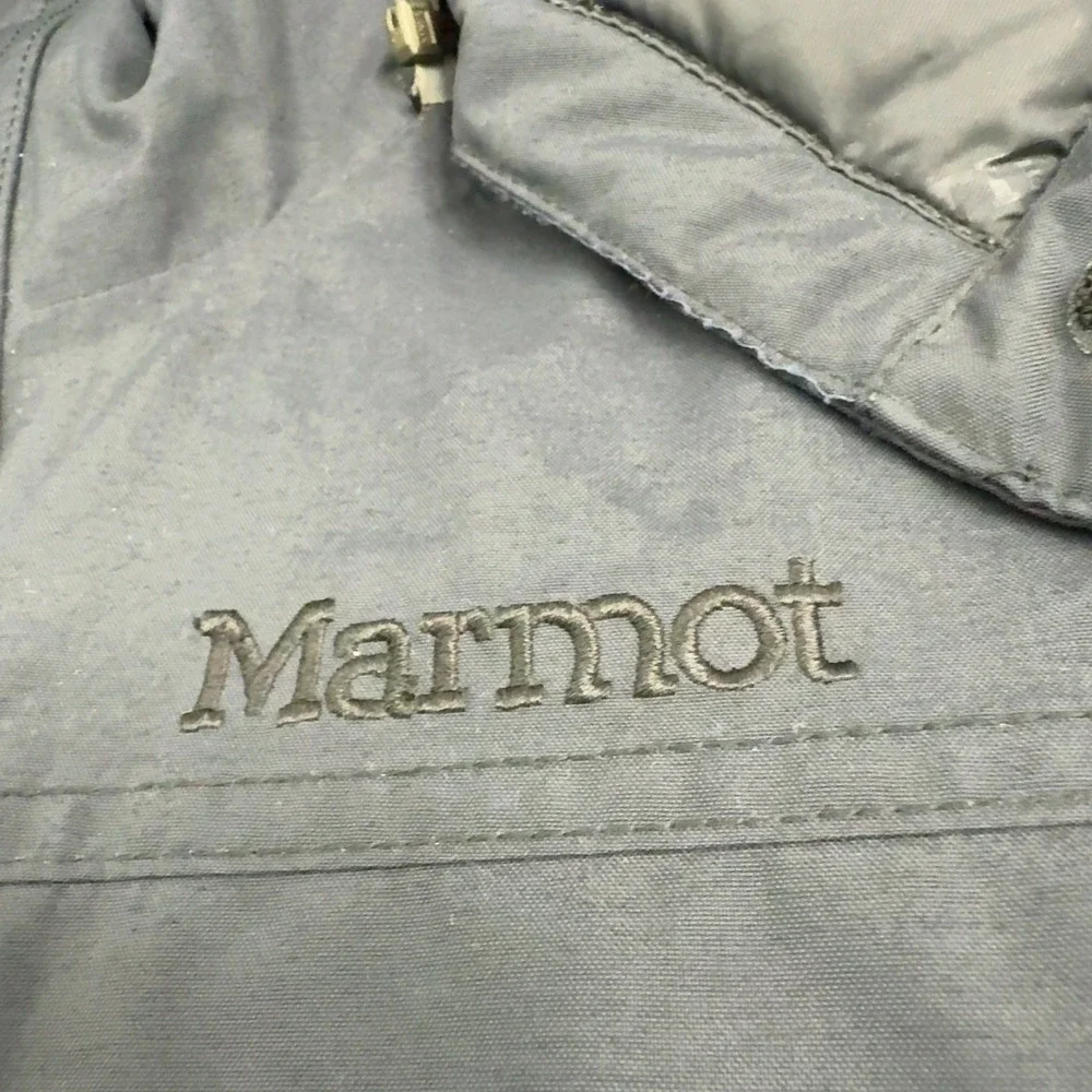 Marmot Jacket Kids L Black Nylon Down Hooded Puffer Pockets Gorpcore